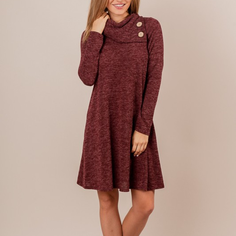 *JUST 1 LEFT*   SUPER SOFT HEATHER KNIT MIDI DRESS - Picture 5 of 6